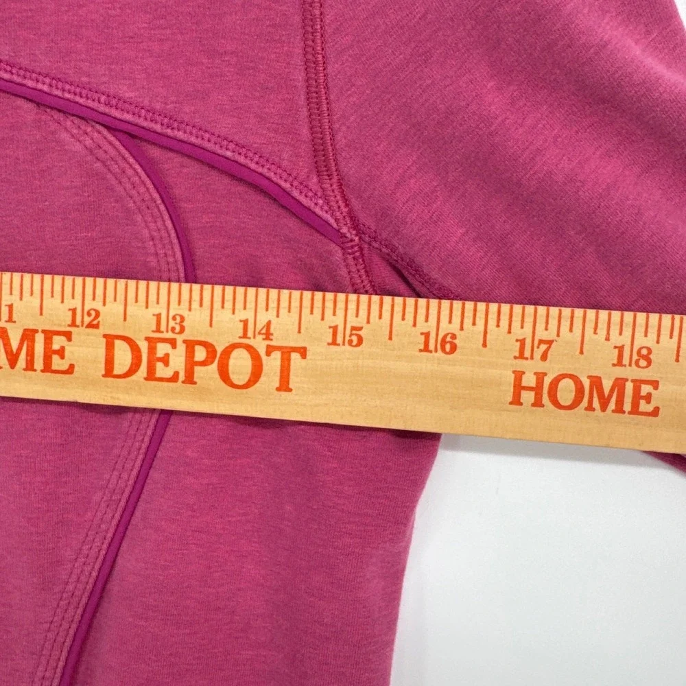 Lululemon Scuba Full Zip Hoodie Women Size 6 Pink Heathered Thumbholes Jacket